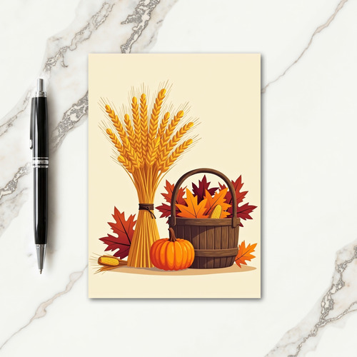 Autumns Abundance Basket Card