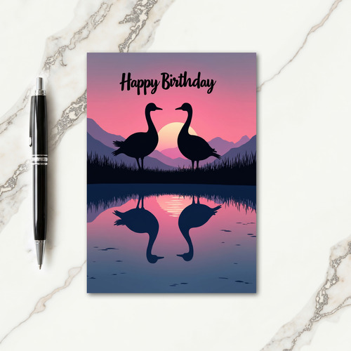 Avian Sunset Birthday Card