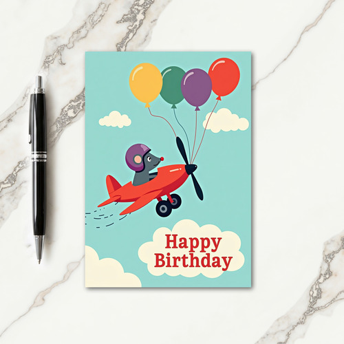 Aviator Creature Birthday Card