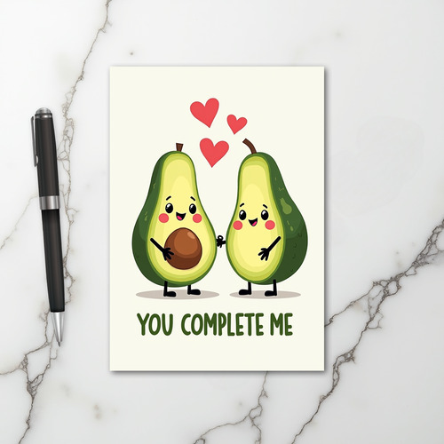 Avocado You Complete Me Love Card