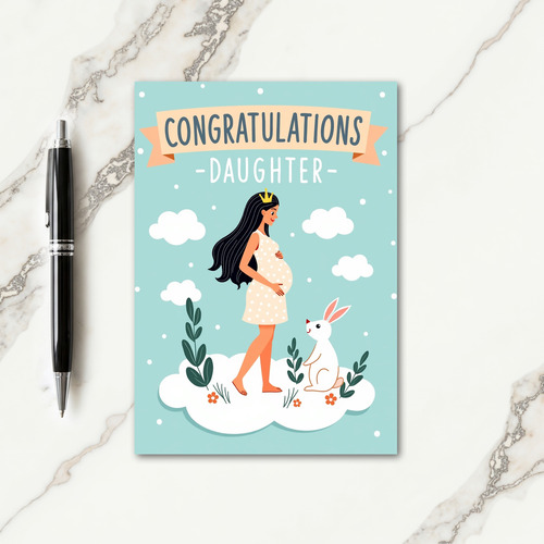 Awaiting Baby Girl Arrival Card