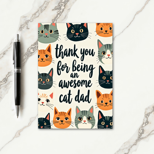 Awesome Cat Dad Art Card