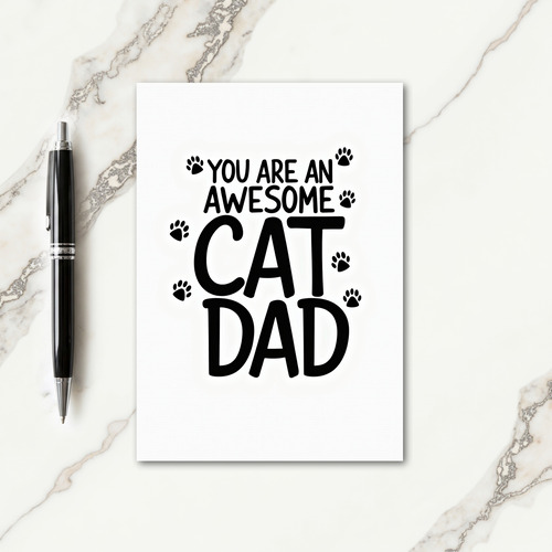Awesome Cat Dad Bold Statement Card