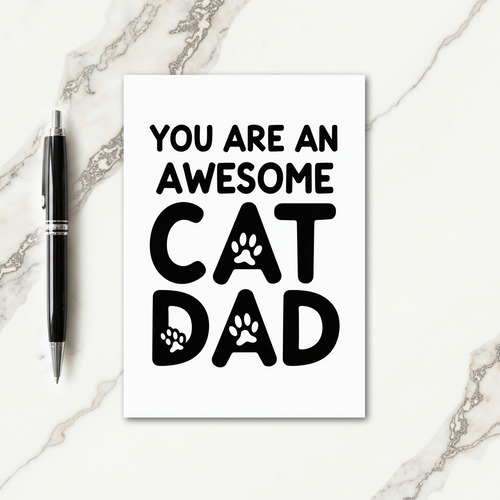 Awesome Cat Dad Graphic Card