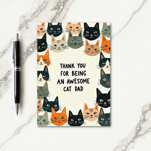 Awesome Cat Dad Thank You Card