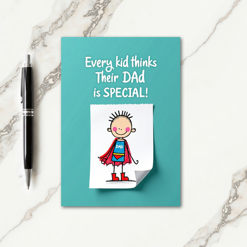 Awesome Dad Hero Sketch Card