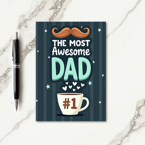 Awesome Dad Mustache Fathers Day Card