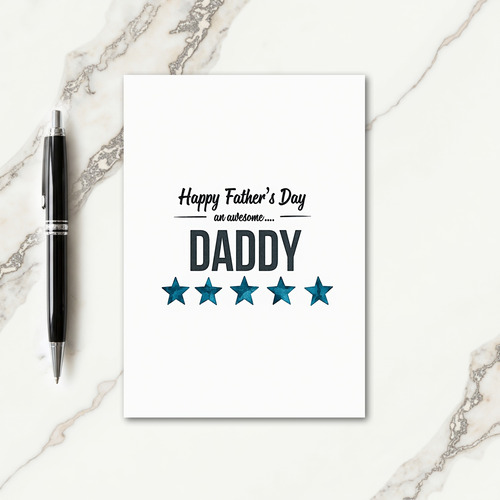 Awesome Dads Teal Star Card