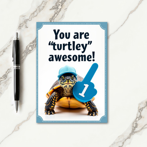 Awesome Turtle Fathers Day Card