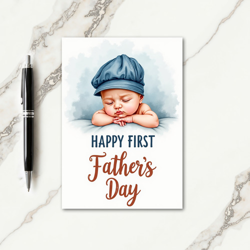 Azure Baby Fathers Day Wish Card