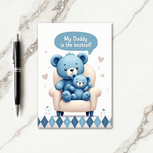 Azure Bear Fathers Day Card