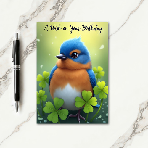 Azure Bird Birthday Joy Card