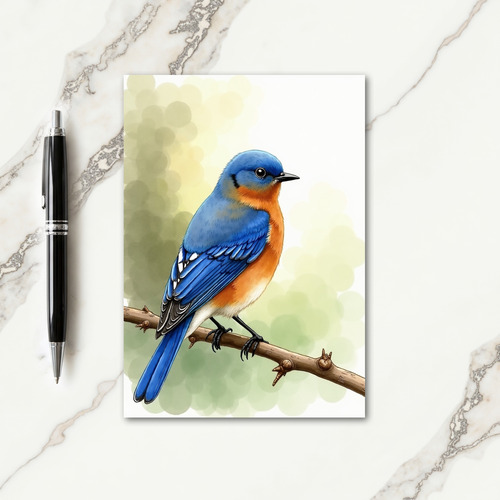 Azure Bird Branch Scene Card