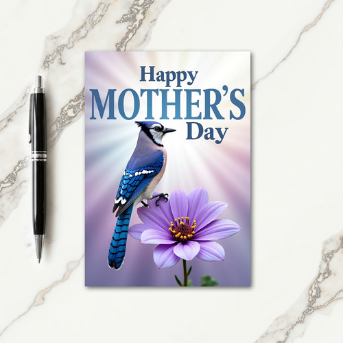 Azure Bird Floral Mothers Day Card