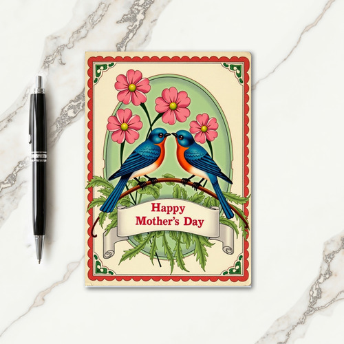 Azure Birds Mothers Day Art Card