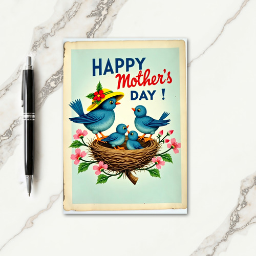 Azure Birds Mothers Day Card