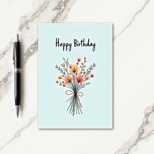Azure Birthday Bloom Card