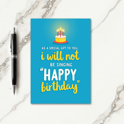 Azure Birthday Flame Card