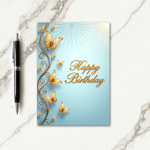Azure Birthday Wings Card
