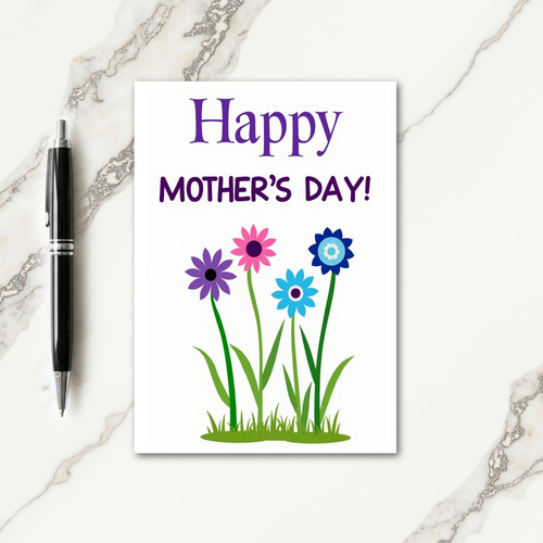Azure Blooms Mothers Card