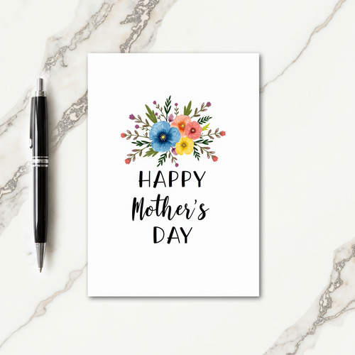 Azure Blossom Mothers Card