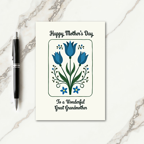 Azure Blossom Mothers Day Love Card