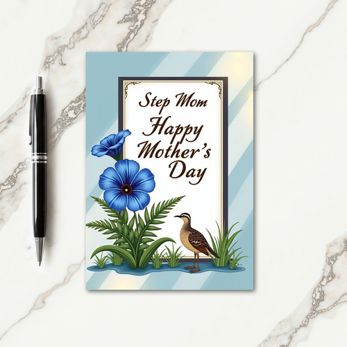 Azure Blossoms Step Mom Card
