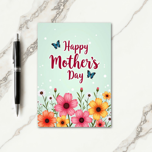 Azure Butterfly Mothers Card