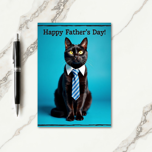 Azure Cat Fathers Day Card