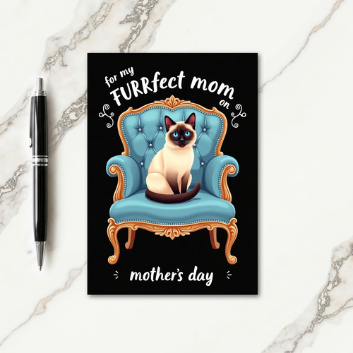Azure Cat Mothers Day Art Card