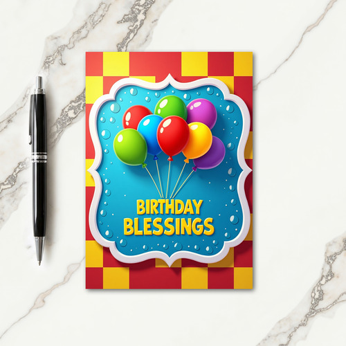 Azure Celebration Birthday Card