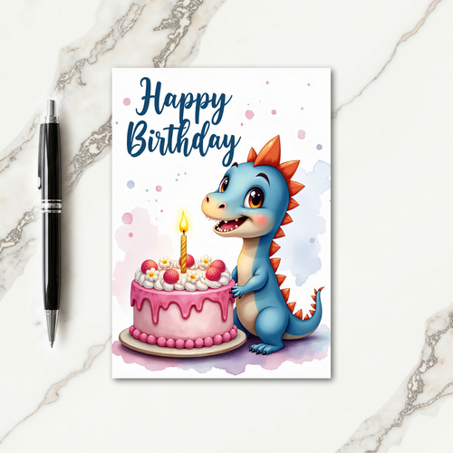 Azure Creature Celebration Card