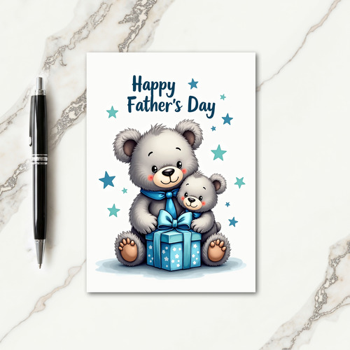 Azure Embrace Fathers Day Card