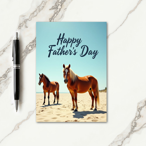Azure Fathers Day Beach Scene Card