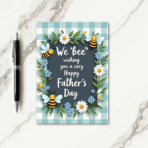 Azure Fathers Day Garland Card
