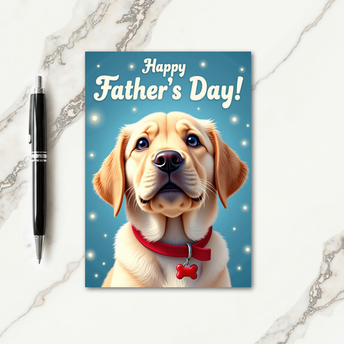 Azure Fathers Day Portrait Card