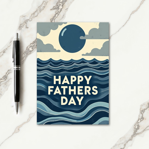 Azure Fathers Day Waves Card