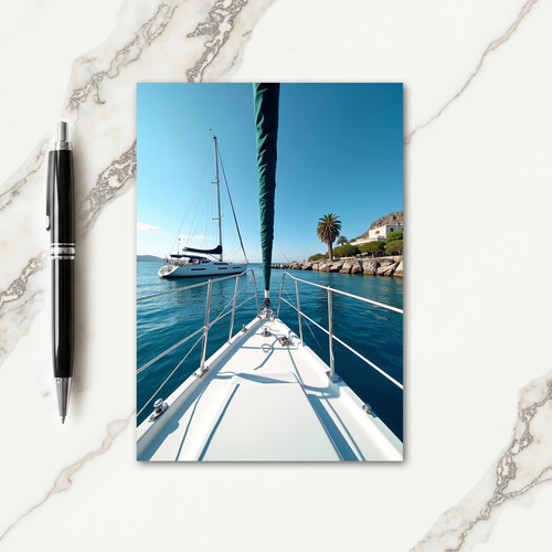Azure Fathers Day Yacht Card