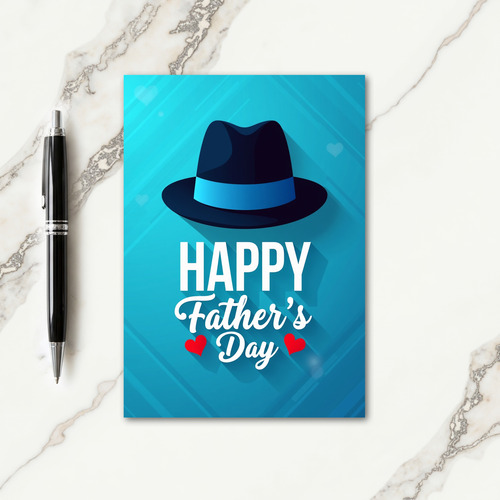 Azure Fedora Sweet Fathers Day Card