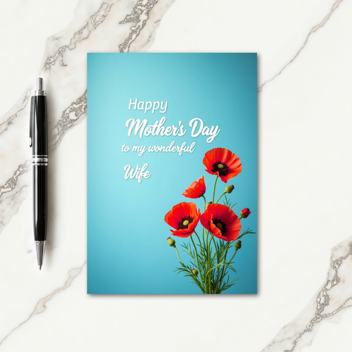 Azure Field Wife Mothers Day Card