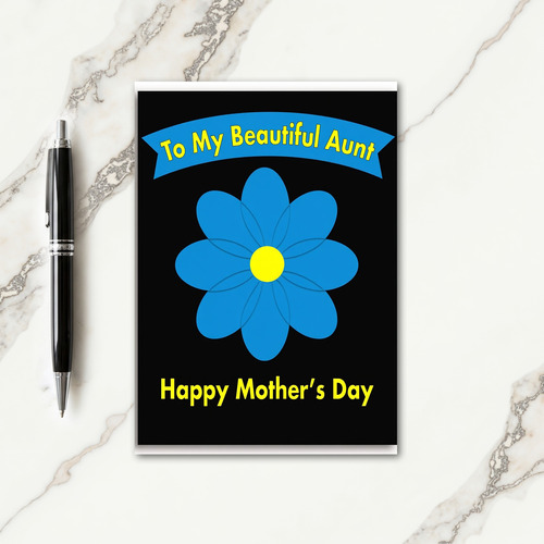 Azure Floral Aunt Mothers Day Card