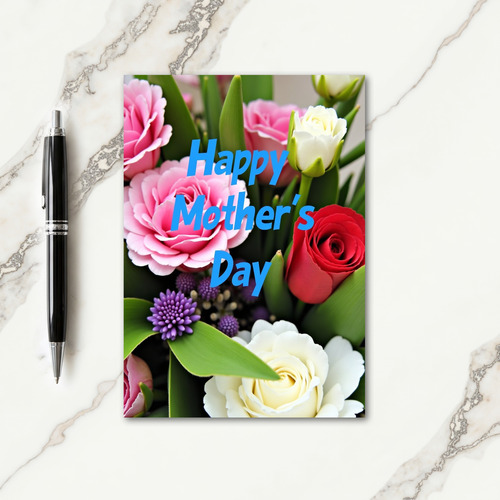 Azure Floral Bouquet Card