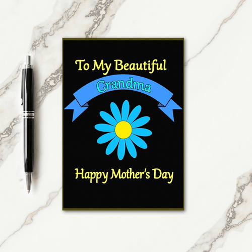Azure Floral Grandma Card