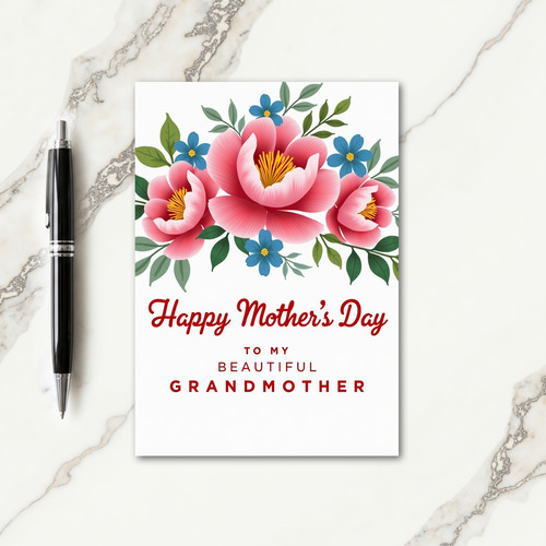 Azure Floral Grandmothers Day Card