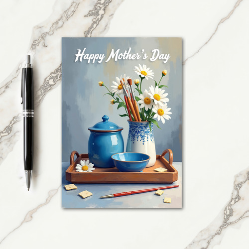 Azure Floral Happy Mothers Day Card
