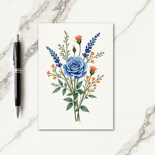 Azure Floral Mothers Day Card