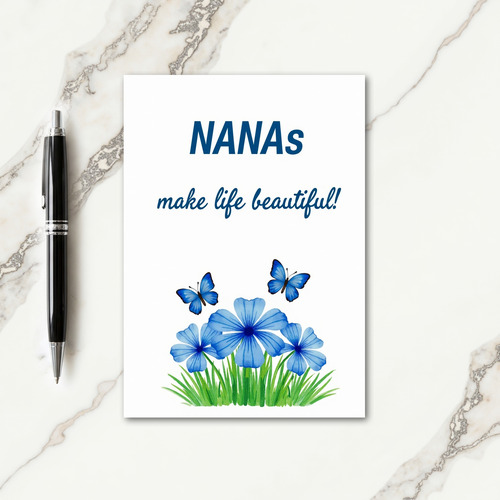 Azure Floral Nanas Card