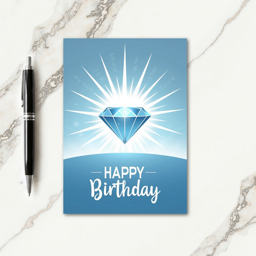 Azure Gem Birthday Card
