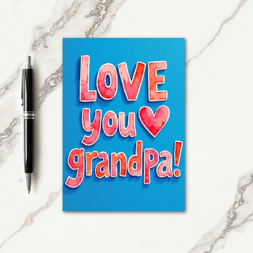 Azure Grandpa Love You Card