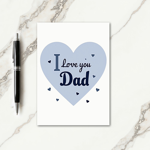 Azure Heart Dads Day Card